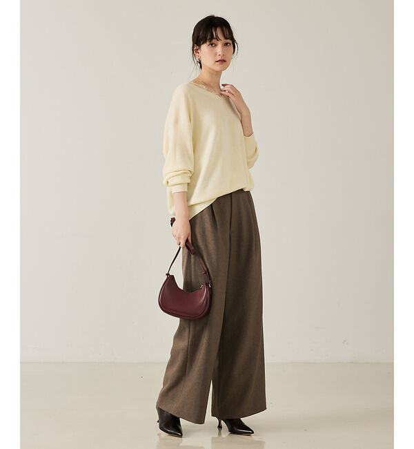 qualite「【大人のワイドパンツ】ウーリッシュツイルパンツ」|その他|