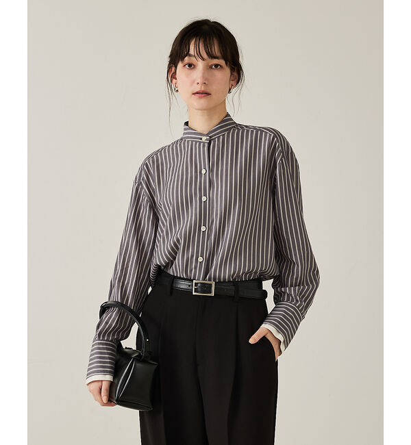 qualite「【ボウタイ取り外し可能】クレリックボウタイブラウス」|シャツ・ブラウス|