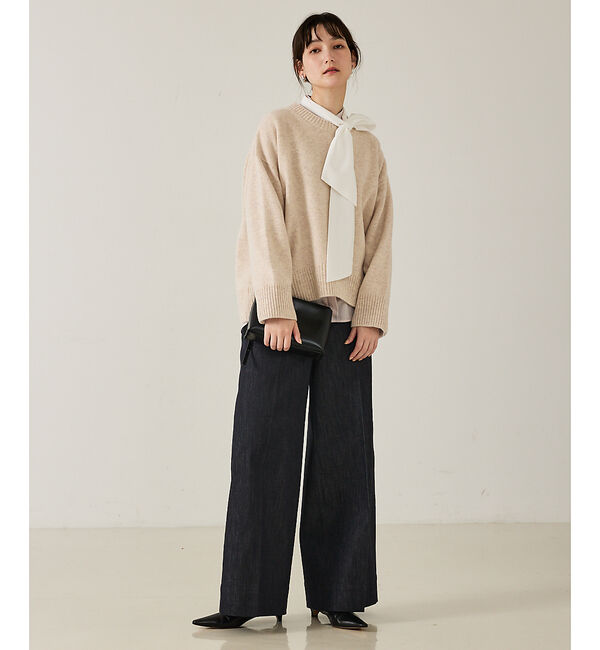 qualite「【ボウタイ取り外し可能】クレリックボウタイブラウス」|シャツ・ブラウス|