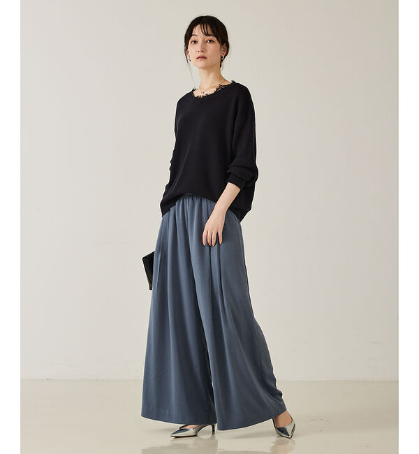 qualite「ピーチサテンフレアーパンツ」|その他|