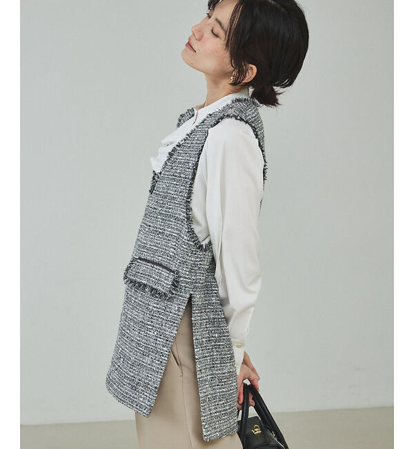 qualite「ラメツイードジレ」|ベスト・ジレ|