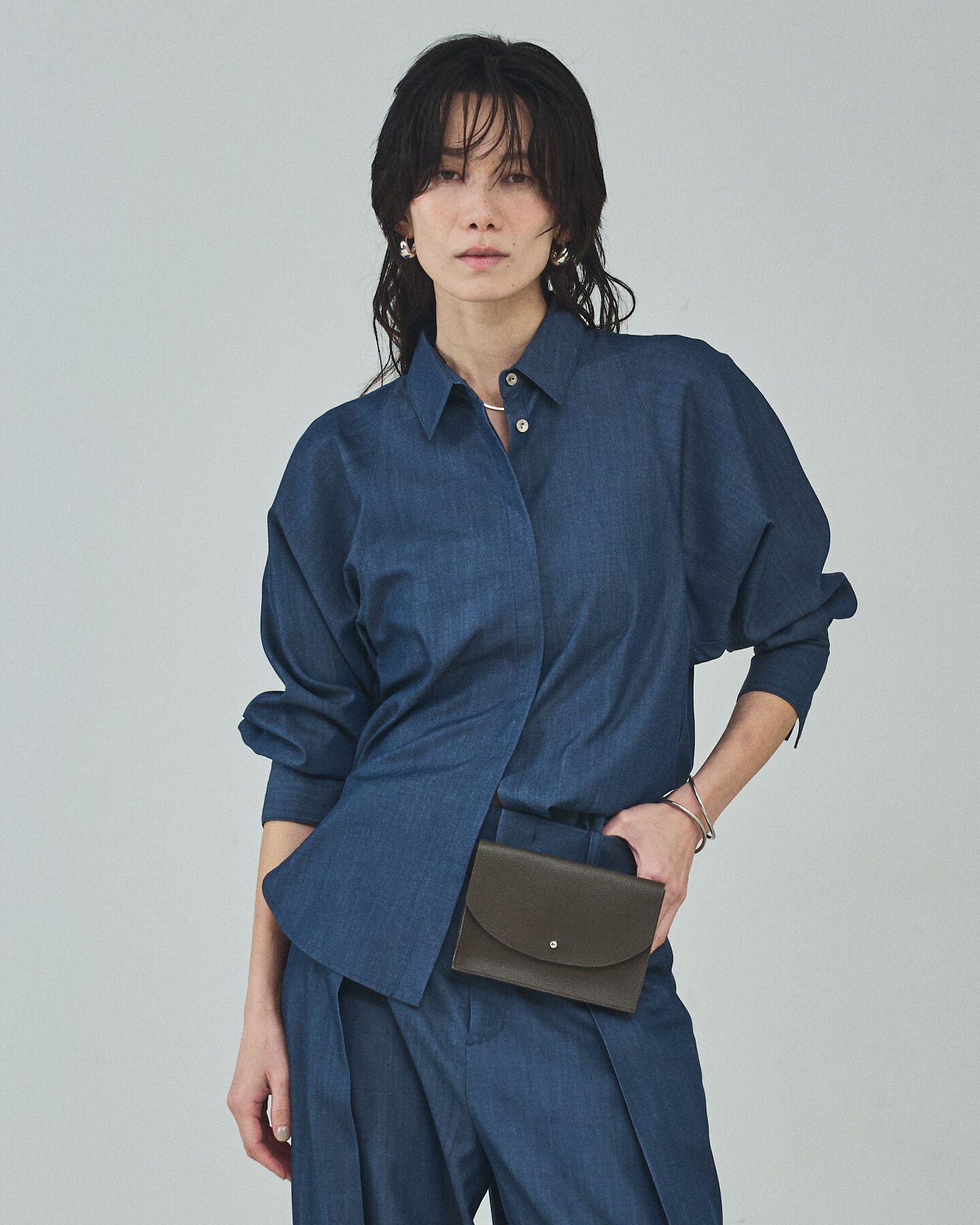 qualite「【セットアップ対応】テンセルハイツイストシャツ」|シャツ・ブラウス|