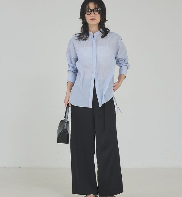 qualite「【シルエット調整可能】ウエストドロストシャツ」|シャツ・ブラウス|