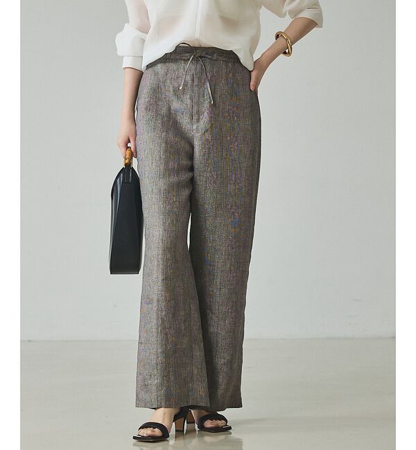 qualite「【セットアップ対応】ラメリネンドロストパンツ」|その他|グレージュ