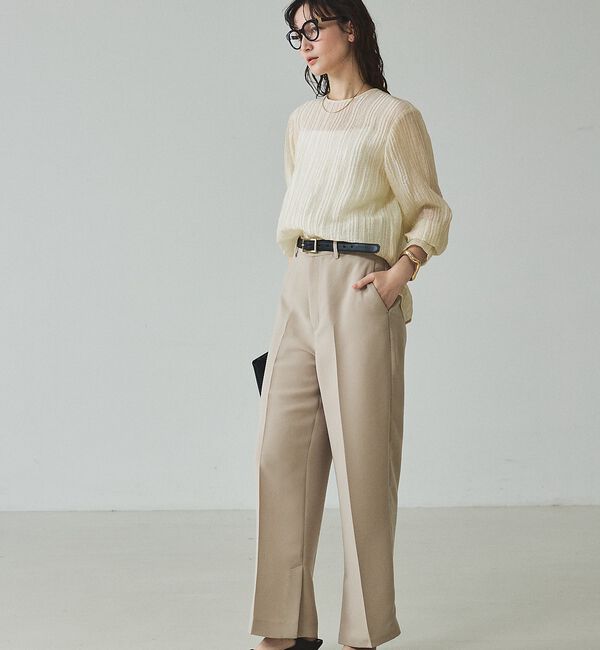 qualite「シアークレープブラウス」|シャツ・ブラウス|