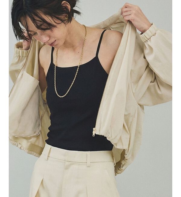 qualite「ウォッシャブルニットキャミ」|キャミソール|ブラック