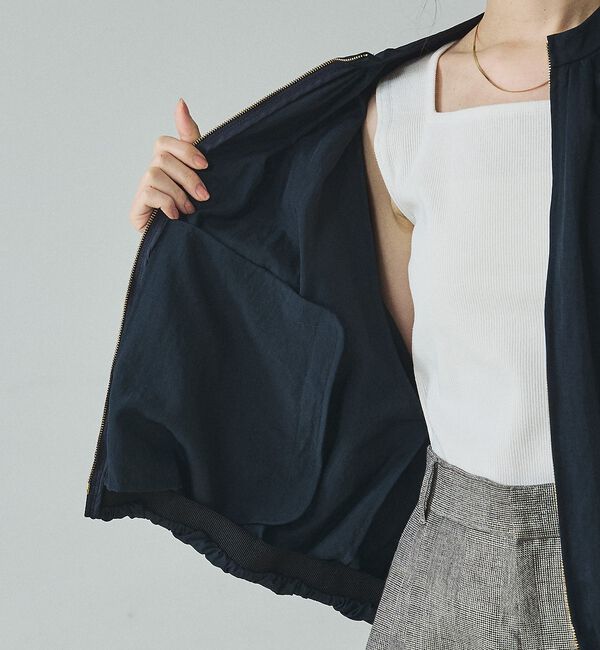 qualite「残りわずか！在庫あるのみ！【撥水ナイロン使用】ナイロンドレープブルゾン」|ブルゾン・スタジャン|