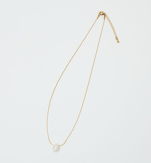 qualite「【ステンレス】バロックパールチャームネックレス」|ネックレス|ゴールド