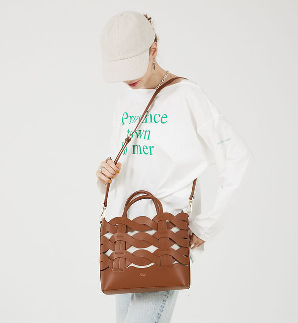 LOWELL things「Corde/レザーウェービーメッシュ2WAYトートバッグ」|トートバッグ|