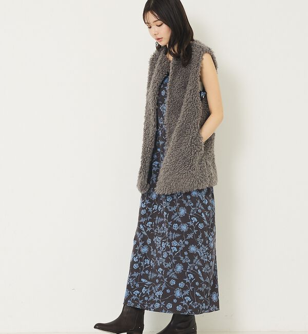 abahouse mavie「フェイクファーベスト」|ベスト・ジレ|