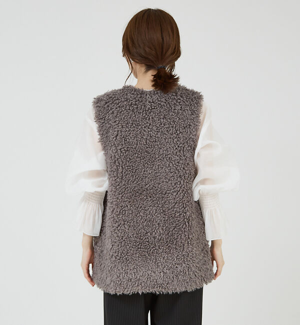 abahouse mavie「フェイクファーベスト」|ベスト・ジレ|