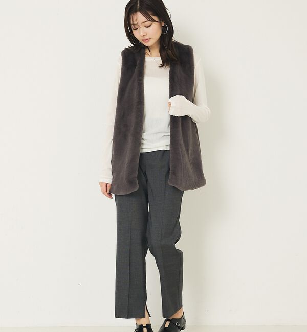 abahouse mavie「フェイクファーベスト」|ベスト・ジレ|