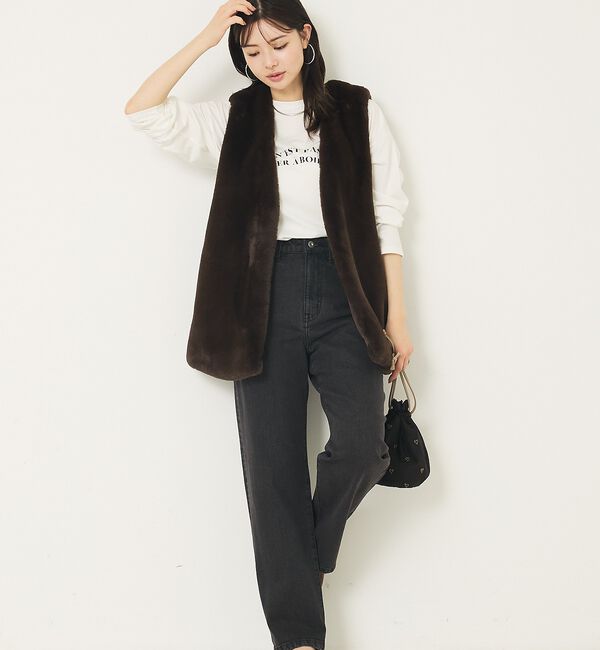 abahouse mavie「フェイクファーベスト」|ベスト・ジレ|