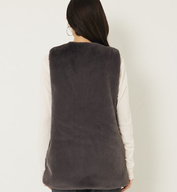 abahouse mavie「フェイクファーベスト」|ベスト・ジレ|