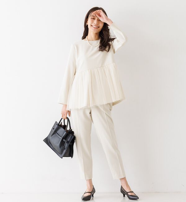 abahouse mavie「【エニデイカセット】チュールブラウス＆テーパードパンツ」|シャツ・ブラウス|