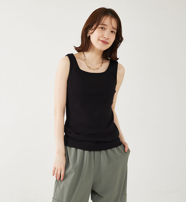 abahouse mavie「スクエアネック2WAYタンクトップ」|キャミソール|