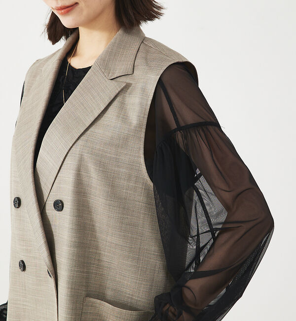 abahouse mavie「【セットアップ対応】リネンライクベスト」|ベスト・ジレ|