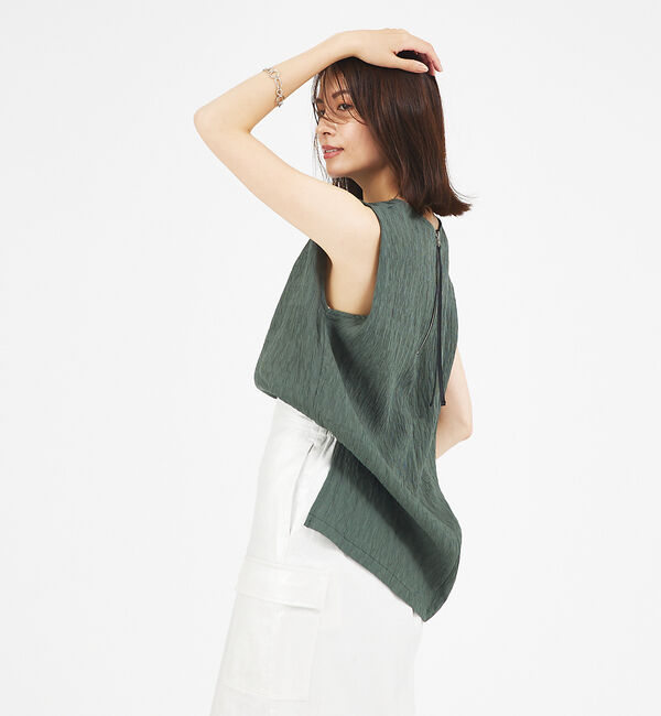 abahouse mavie「【セットアップ対応】楊柳バックジップノースリプルオーバー」|シャツ・ブラウス|