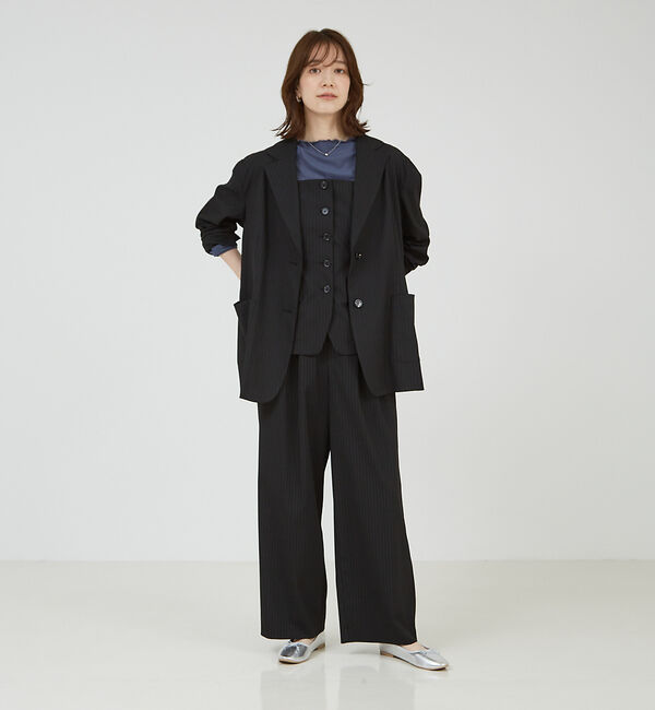 abahouse mavie「【セットアップ対応】ピンストライプ＆無地ビスチェベスト」|ベスト・ジレ|