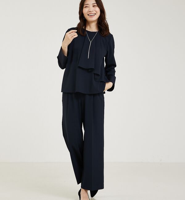 abahouse mavie「【エニデイカセット/上下２点セット】タックフレアーセットアップ/通勤/セミオケ」|スーツ|