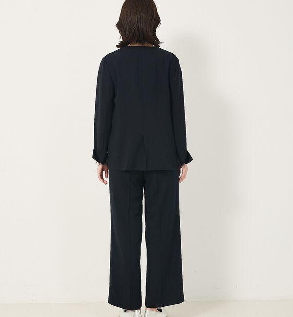 abahouse mavie「【２点セットアップ/エニデイカセット・サマー】ジョーゼット ジャケット＆パンツセ」|ノーカラージャケット|