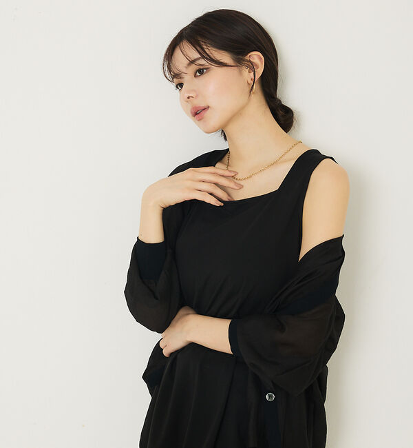 abahouse mavie「【2WAY】スクエアネックシャツヘムタンク」|キャミソール|