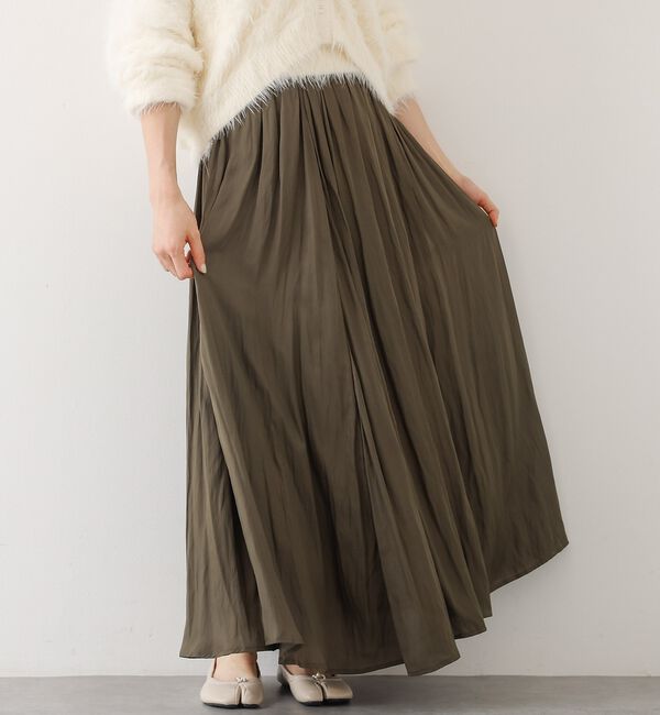 abahouse mavie「ヴィンテージサテンギャザースカート」|スカート|