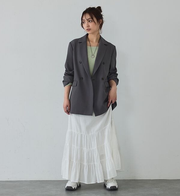 abahouse mavie「【ペチ付き】ティアードスカート/春服/夏服/マキシ/レイヤード」|スカート|