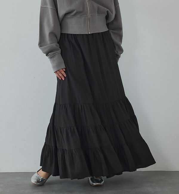 abahouse mavie「【ペチ付き】ティアードスカート/春服/夏服/マキシ/レイヤード」|スカート|