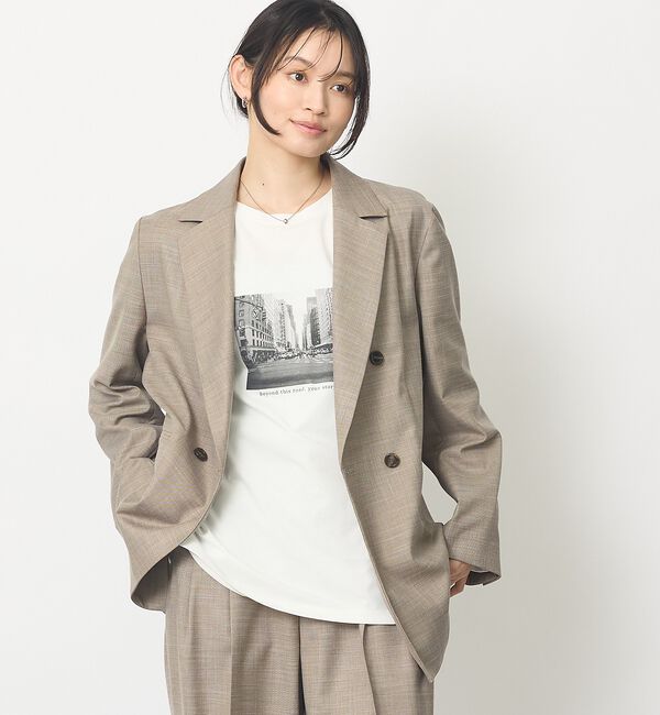 abahouse mavie「【セットアップ対応】ライトメランジダブルジャケット/長袖/シーズンレス」|その他|