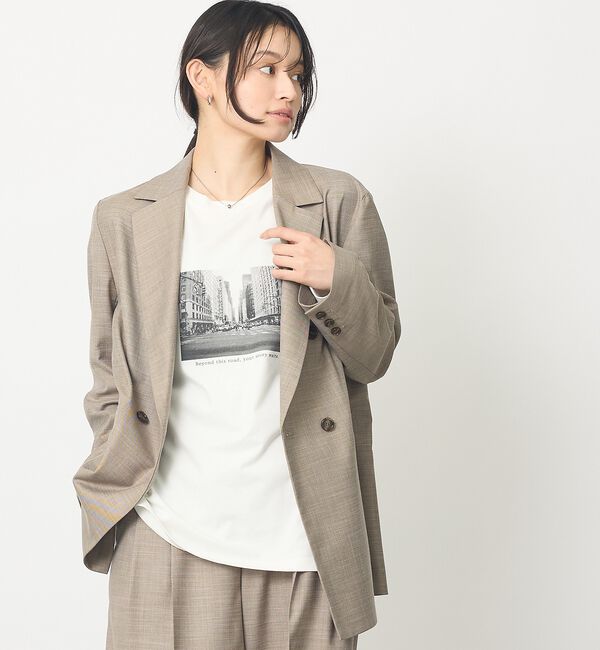 abahouse mavie「【セットアップ対応】ライトメランジダブルジャケット/長袖/シーズンレス」|その他|