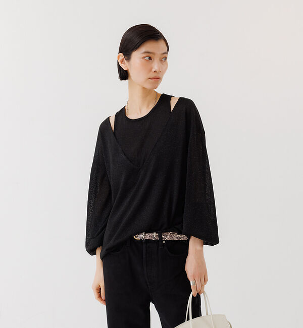 The Store by C' 「【COCUCA】ツインライク レイヤード ニット」|ニット・セーター|ブラック