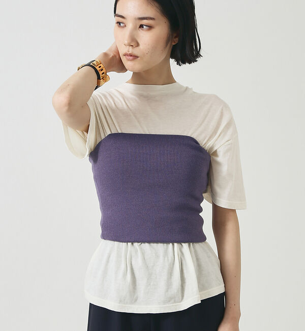 The Store by C' 「【COCUCA】リブチューブトップ」|キャミソール|パープル