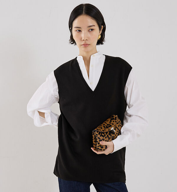 The Store by C' 「【COCUCA】スムースロングニットベスト」|ベスト・ジレ|ブラック