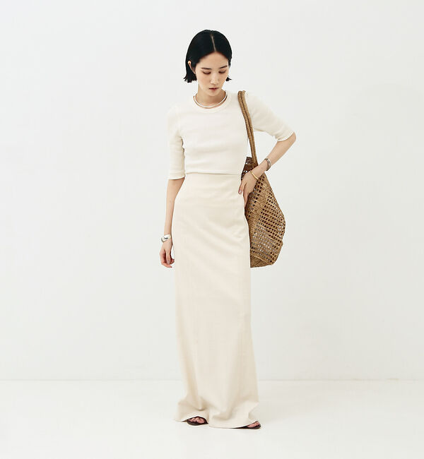 The Store by C' 「【COCUCA】ウォッシャブルシルクリブプルオーバー」|Tシャツ・カットソー|