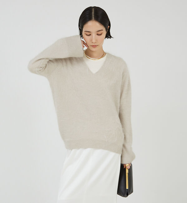 The Store by C' 「【COCUCA】カシミヤファーVプルオーバー」|ニット・セーター|