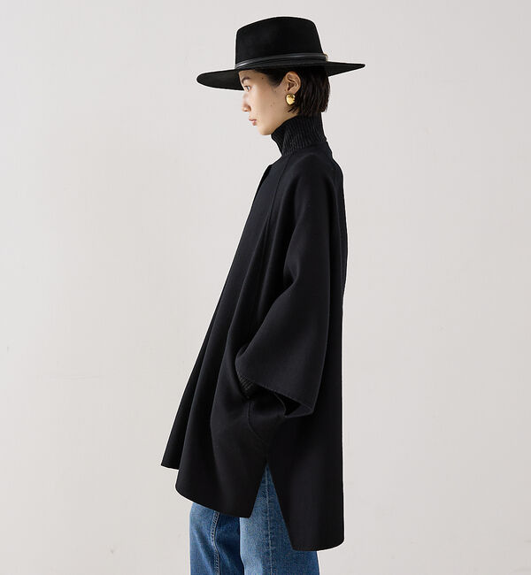 The Store by C' 「【COCUCA】リバーカラーケープ」|ノーカラーコート|