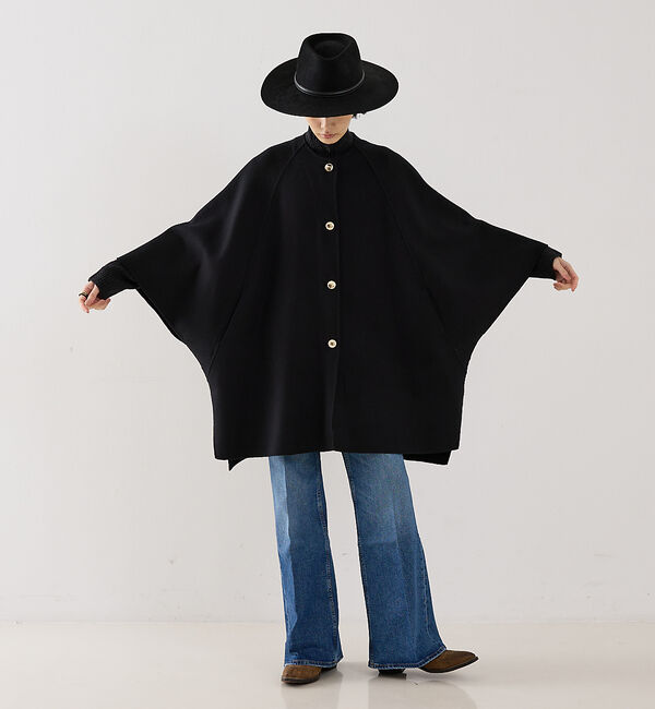 The Store by C' 「【COCUCA】リバーカラーケープ」|ノーカラーコート|