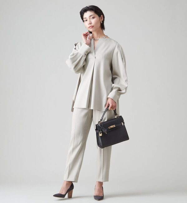 Liesse「マットサテン2タックコクーンパンツ」|その他|