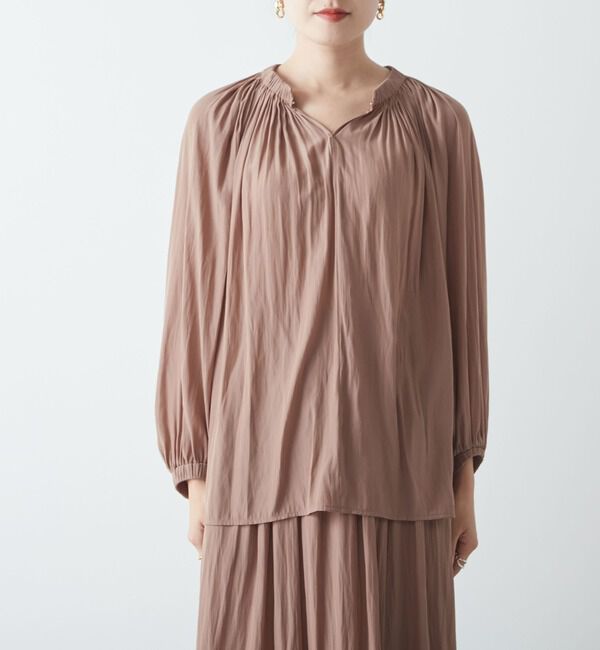 Liesse「ギャザーネックブラウス」|シャツ・ブラウス|