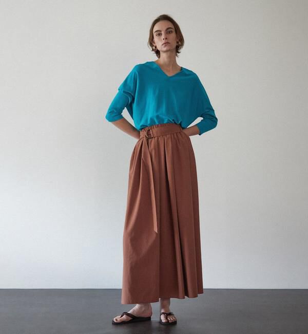 Liesse「綿シルクVネックビッグドルマンニット」|ニット・セーター|