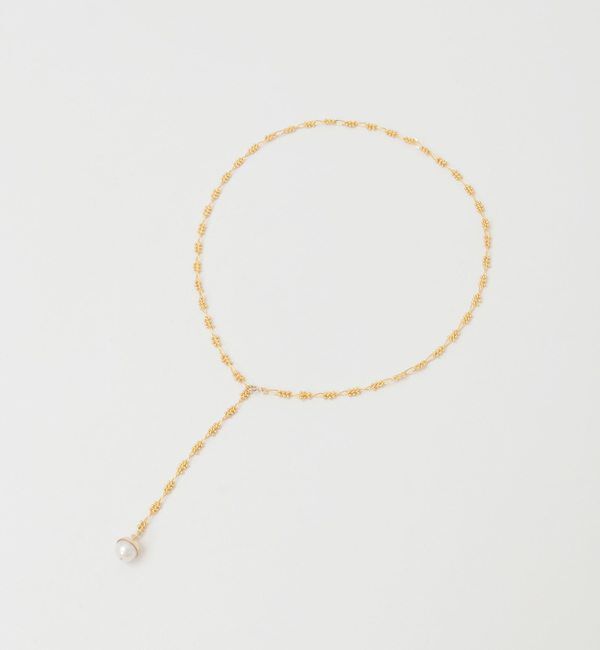 Liesse「【EO/イオ】Pearl point design chain lariat necklace(EO24AW-27)」|ネックレス|ゴールド