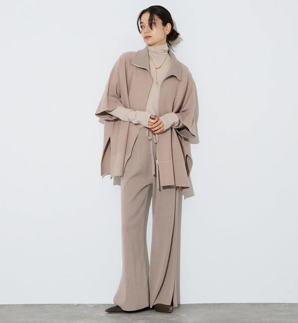 Liesse「【大草直子さんコラボ】2WAYケープジップニット」|カーディガン|