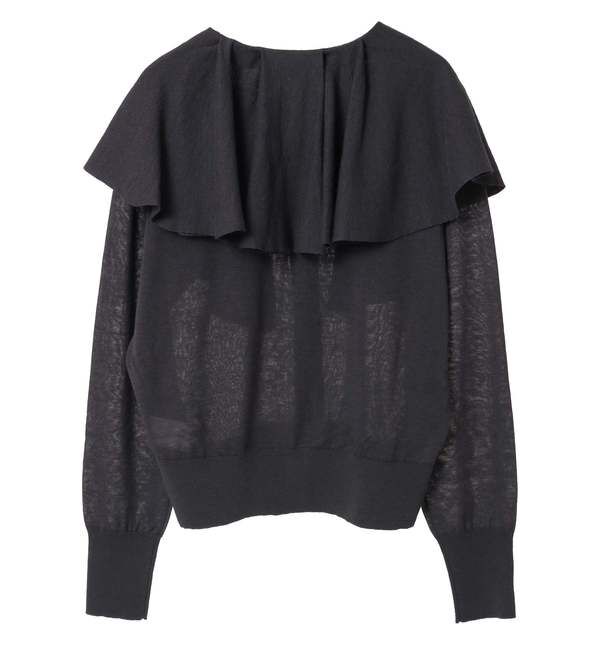 Liesse「フリルカラーニット」|カーディガン|