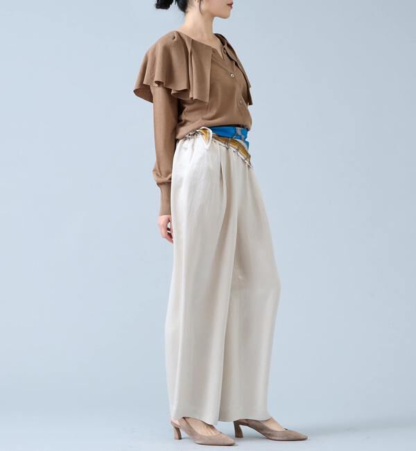 Liesse「フリルカラーニット」|カーディガン|