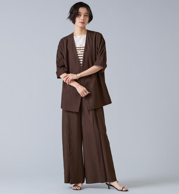 Liesse「テンセルナイロンタックワイドパンツ」|その他|