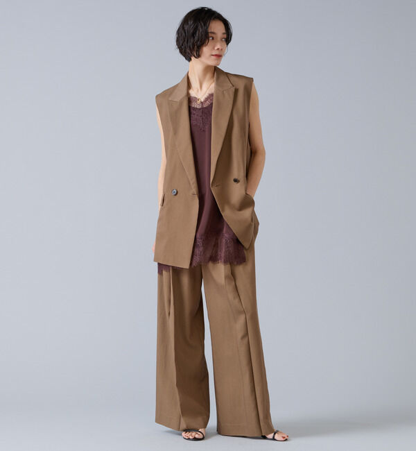 Liesse「テンセルナイロンタックワイドパンツ」|その他|