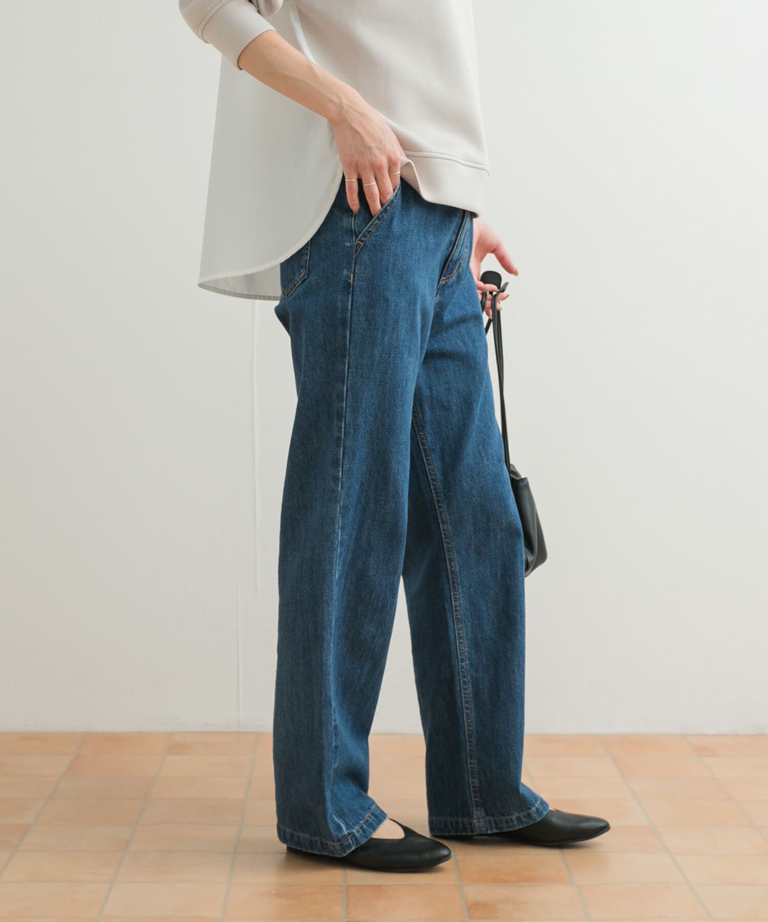 URBAN RESEARCH DOORS「デニムワイドパンツ」|デニム|