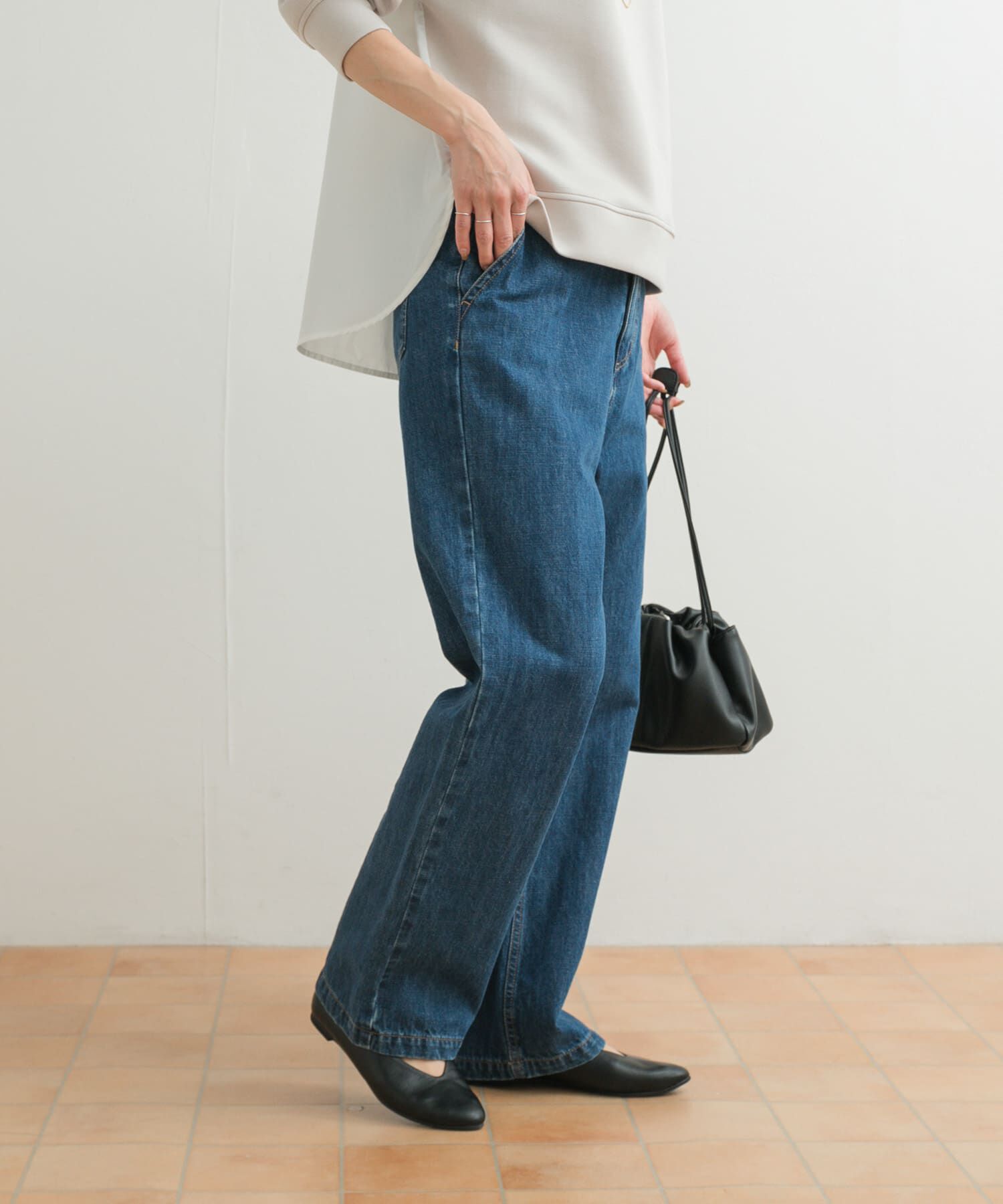 URBAN RESEARCH DOORS「デニムワイドパンツ」|デニム|