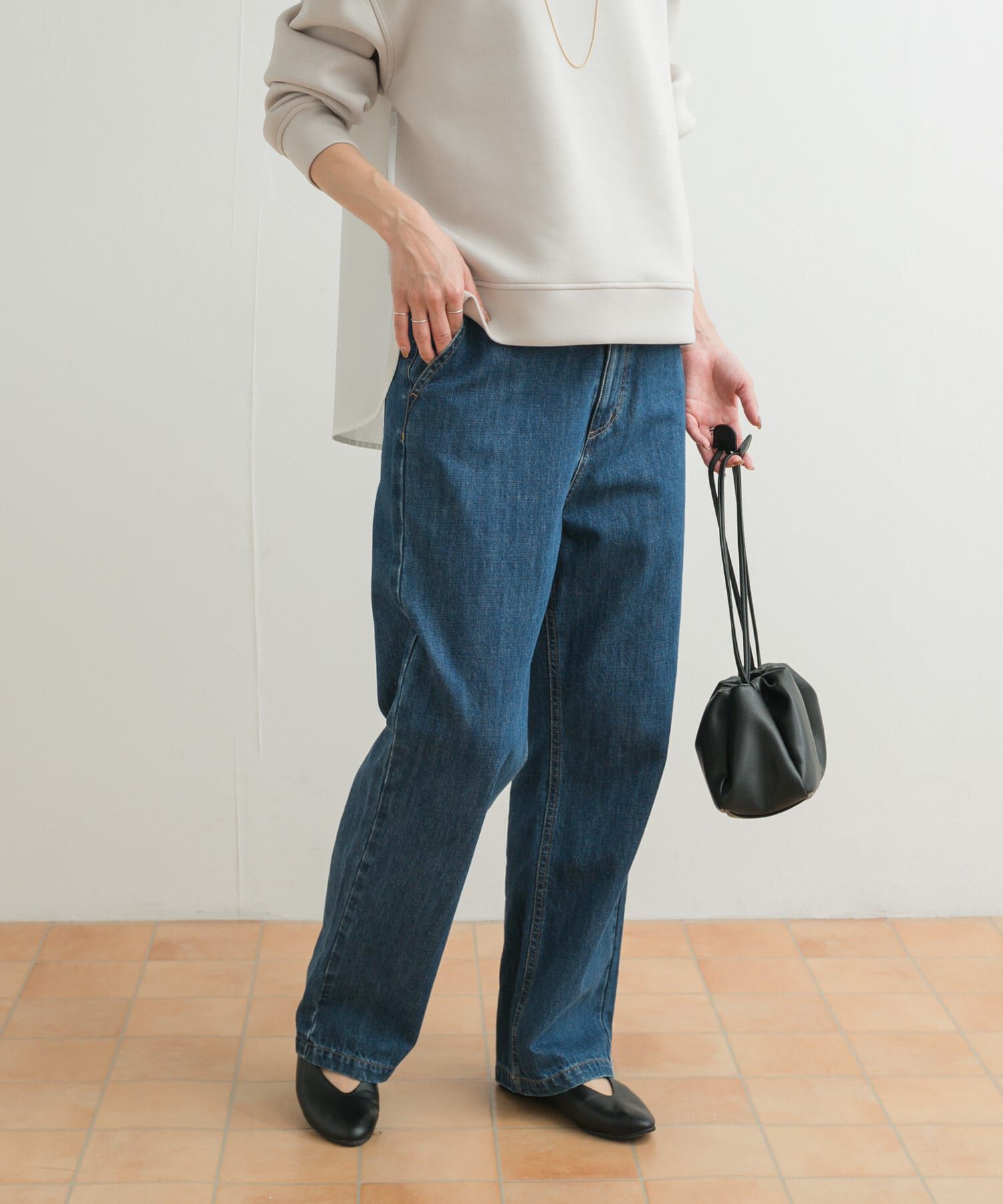 URBAN RESEARCH DOORS「デニムワイドパンツ」|デニム|